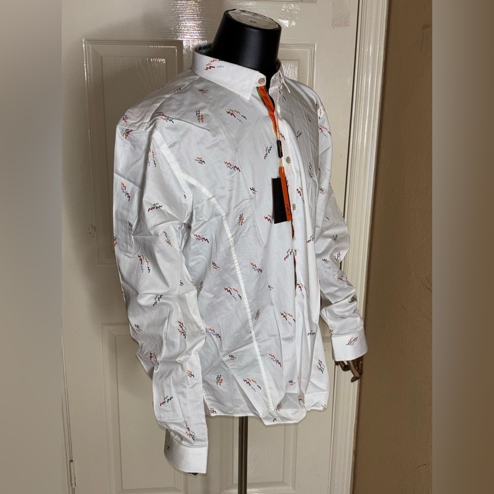 Eight X Modern Classic Button Down Shirt Color White Size XXL​​​ - Picture 2 of 11